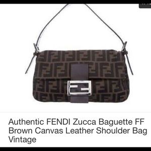 Fendi baguette canvas bag